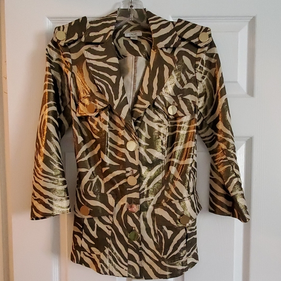 Cache Metallic Safari Jacket - Picture 1 of 8